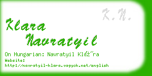 klara navratyil business card